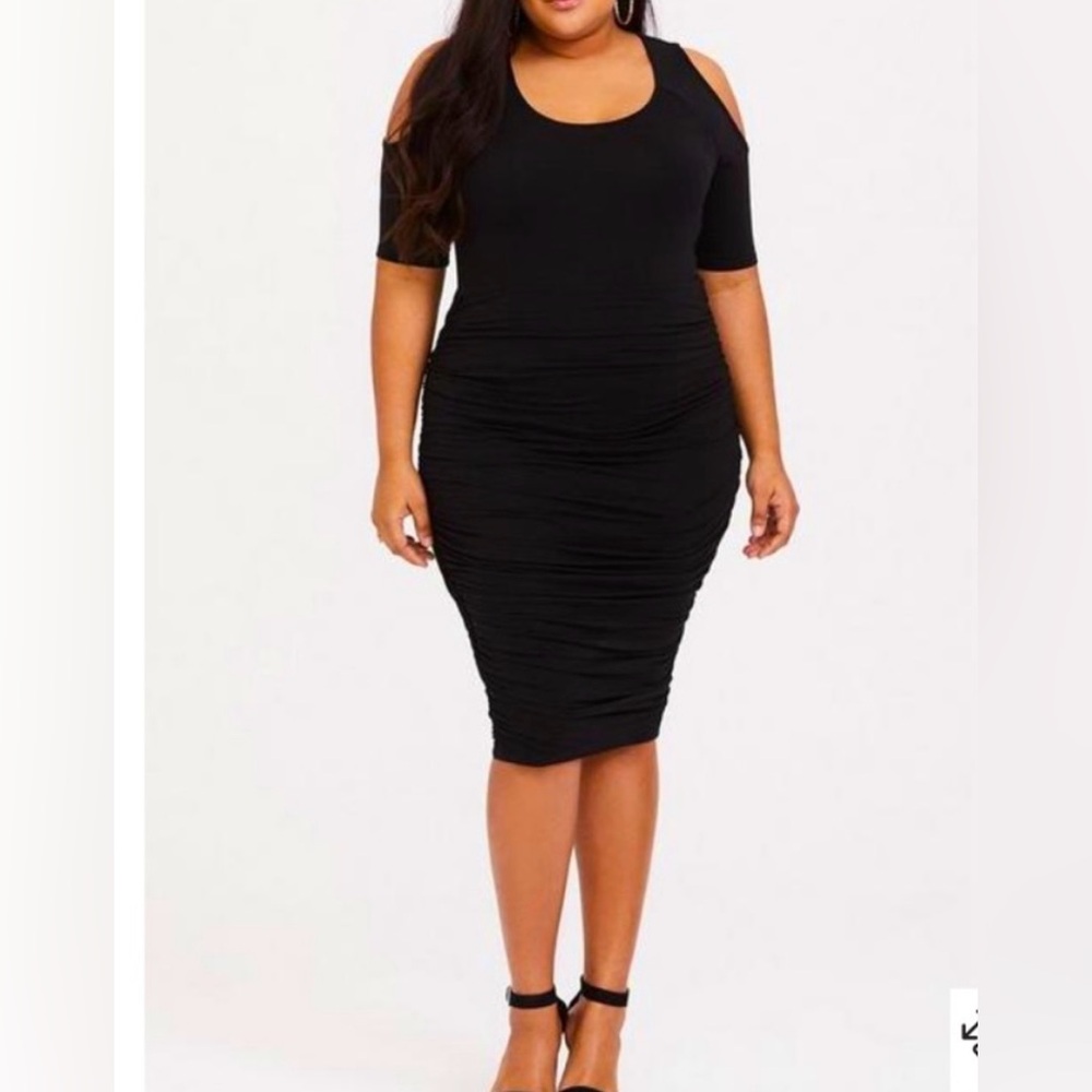 Torrid black cold shoulder dress bodycon 2x